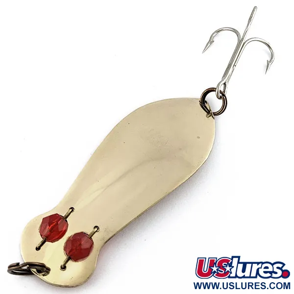 Vintage   Herter's Authentic Alaskan spoon, 1oz gold/red eyes fishing spoon #18886