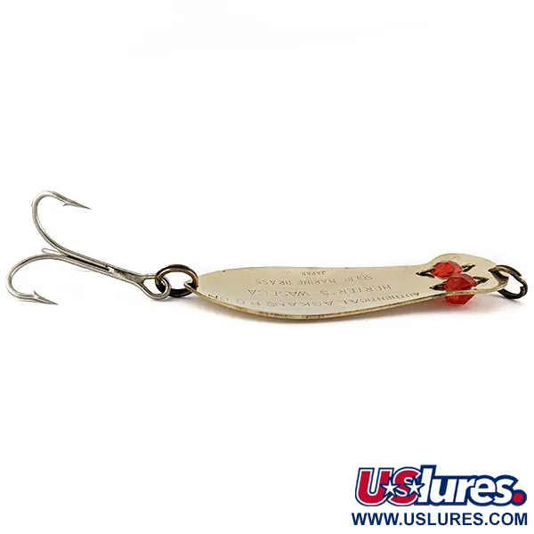 Vintage   Herter's Authentic Alaskan spoon, 1oz gold/red eyes fishing spoon #18886