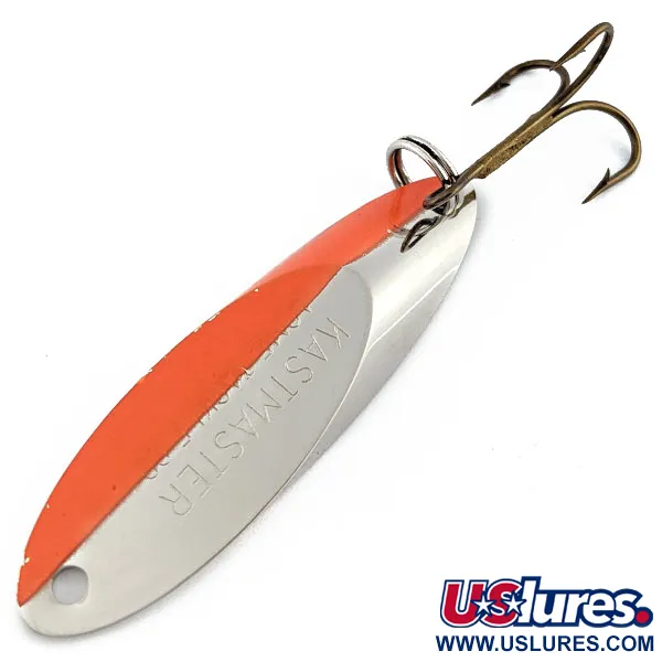 Vintage  Acme Kastmaster, 3/8oz nickel/orange fishing spoon #18897