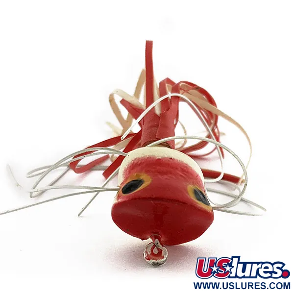 Vintage   Fred Arbogast Hula Popper, 3/32oz red/ white fishing lure #18911