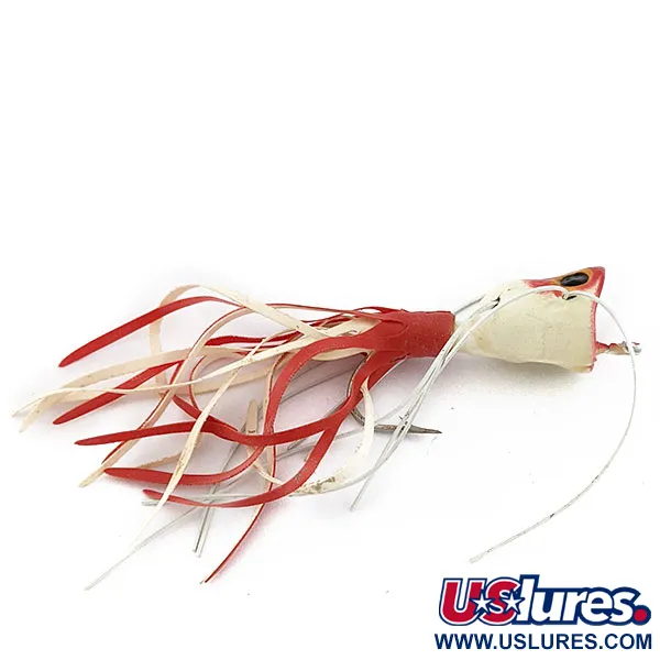 Vintage   Fred Arbogast Hula Popper, 3/32oz red/ white fishing lure #18911