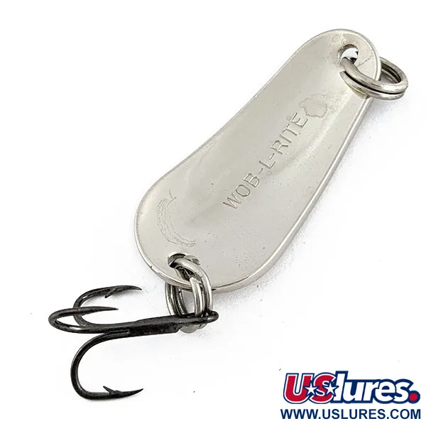 Vintage  Acme Wob-L-Rite, 1/3oz nickel fishing spoon #18913