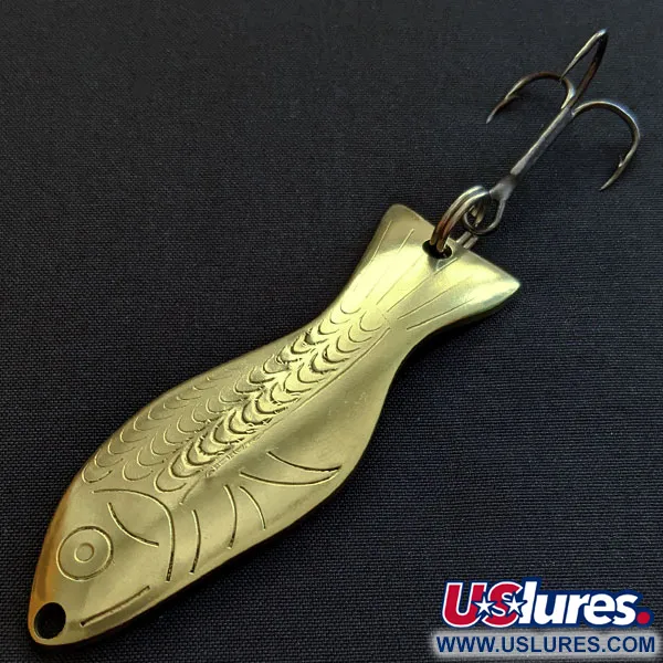 Vintage   Al's gold fish, 3/5oz gold fishing spoon #18915
