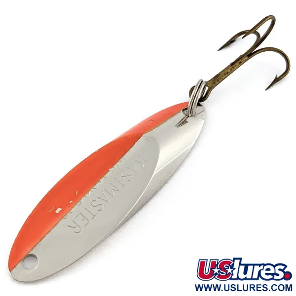 Vintage  Acme Kastmaster, 3/8oz nickel/orange fishing spoon #18933