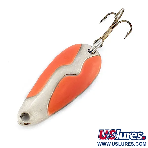 Vintage  Acme Kamlooper Spoon, 2/5oz nickel/orange fishing spoon #18945
