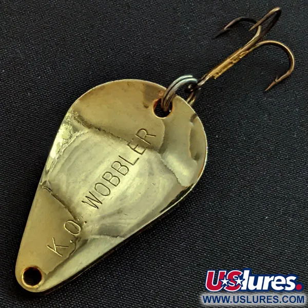 Vintage  Acme K.O. Wobbler, 1/2oz orange/gold fishing spoon #18951