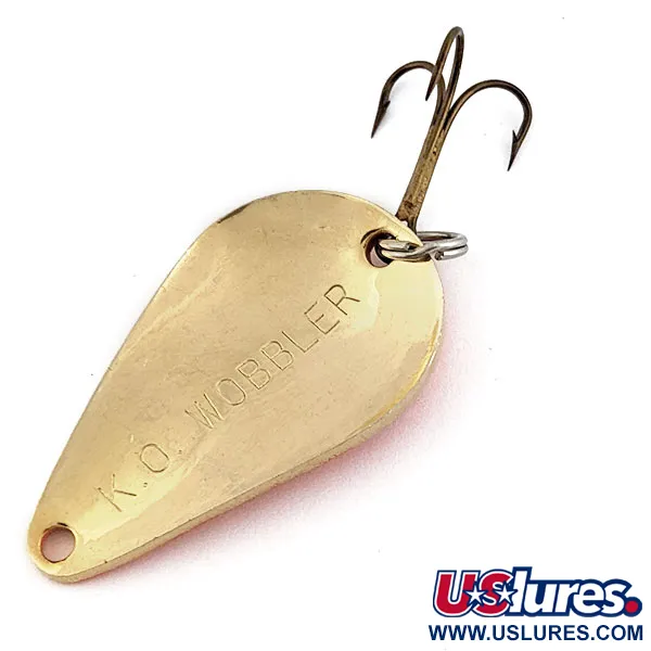 Vintage  Acme K.O. Wobbler, 1/2oz orange/gold fishing spoon #18951