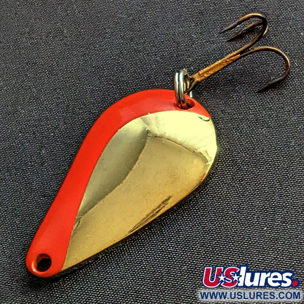 Vintage  Acme K.O. Wobbler, 1/2oz orange/gold fishing spoon #18951