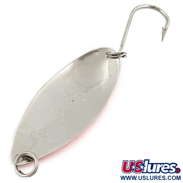 Vintage  Seneca Flutter Cleo (Hula Girl) , 1/4oz nickel/orange fishing spoon #18974