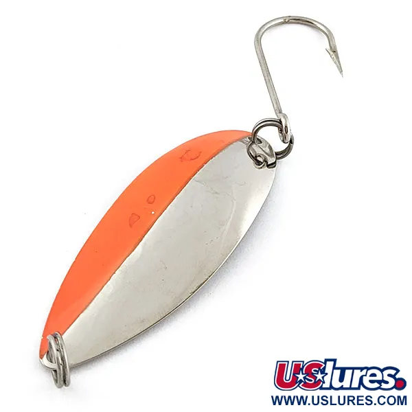 Vintage  Seneca Flutter Cleo (Hula Girl) , 1/4oz nickel/orange fishing spoon #18974