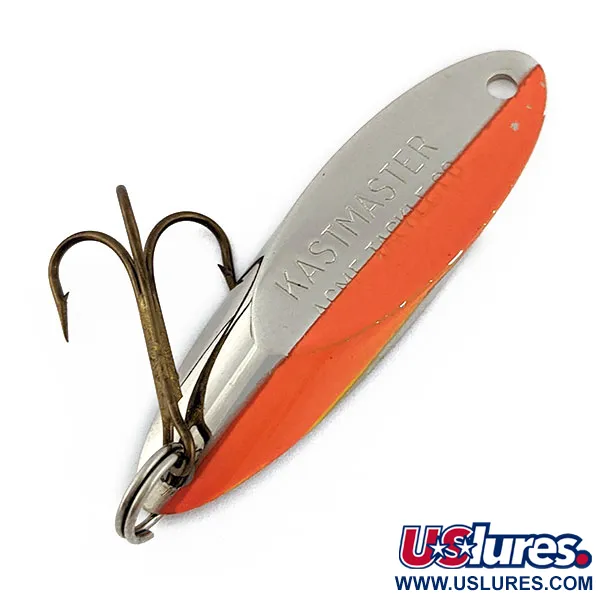 Vintage  Acme Kastmaster, 3/8oz nickel/orange fishing spoon #18997