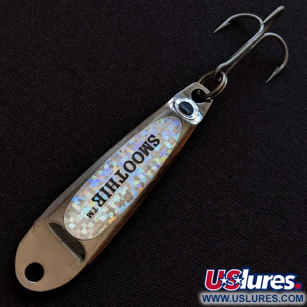 Vintage   Hopkins Smoothie, 2/5oz nickel/blue fishing spoon #19002