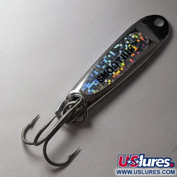 Vintage   Hopkins Smoothie, 2/5oz nickel/blue fishing spoon #19002