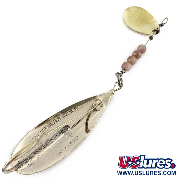 Vintage   Johnson Silver Minnow, 1/2oz gold fishing spoon #19055