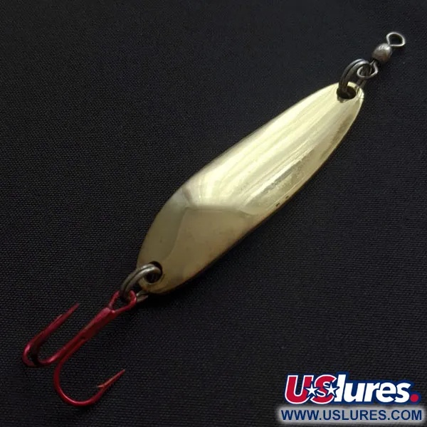 Vintage  Luhr Jensen Krocodile #3, 1/3oz gold fishing spoon #19070