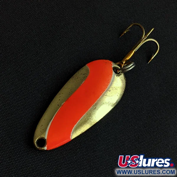 Vintage   Acme Wonderlure, 1/4oz gold/orange fishing spoon #19077