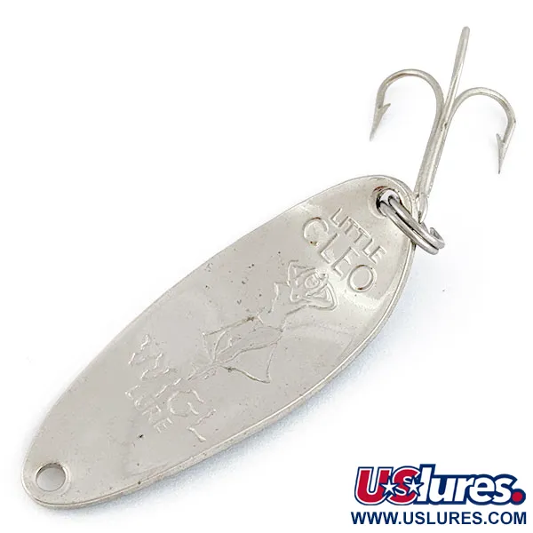 Vintage  Seneca Little Cleo (Hula Girl), 1/3oz nickel/blue fishing spoon #19081