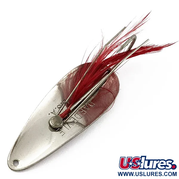 Vintage  Eppinger Dardevle Imp Feathered weedless, 2/5oz Nickel fishing spoon #19096