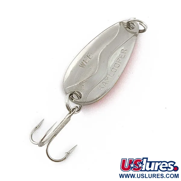 Vintage  Acme Kamlooper Wee, 1/8oz nickel/orange fishing spoon #19111