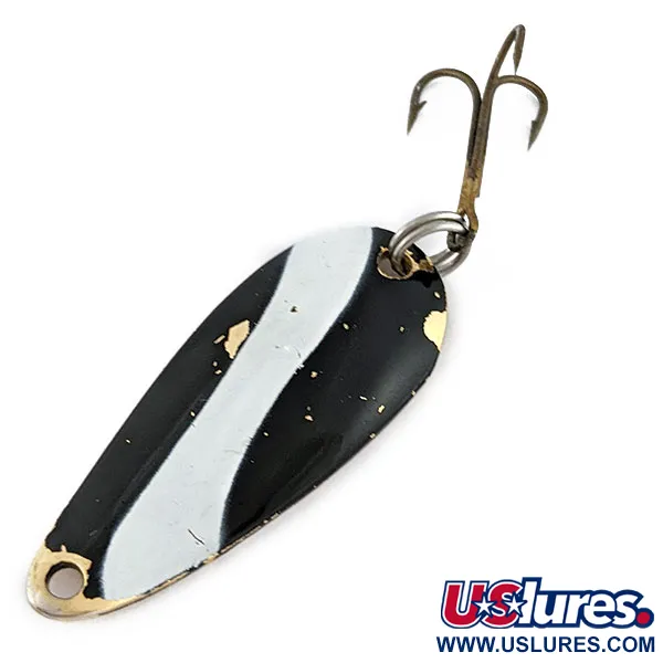 Vintage   Acme Wonderlure, 1/4oz black/white/gold fishing spoon #19117