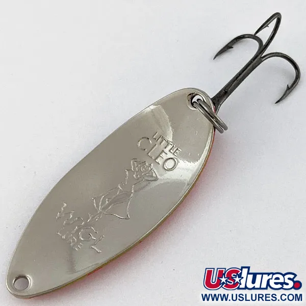 Vintage  Seneca Little Cleo (Hula Girl), 1/2oz nickel/orange fishing spoon #19148