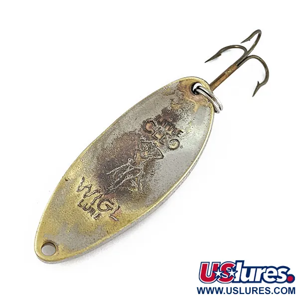Vintage  Seneca Little Cleo (Hula Girl), 1/2oz nickel/gold fishing spoon #19166