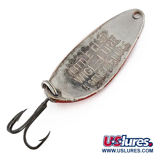 Vintage   Seneca Little Cleo, 1/4oz red/white/nickel fishing spoon #19167