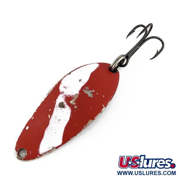 Vintage   Seneca Little Cleo, 1/4oz red/white/nickel fishing spoon #19167