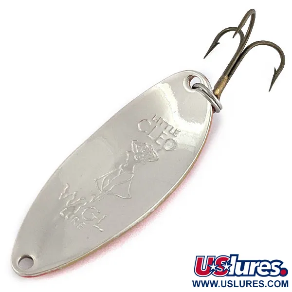 Vintage  Seneca Little Cleo (Hula Girl), 1/2oz nickel/orange fishing spoon #19171