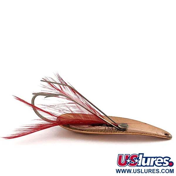 Vintage  Eppinger Dardevle Imp Feathered weedless, 2/5oz copper fishing spoon #19174