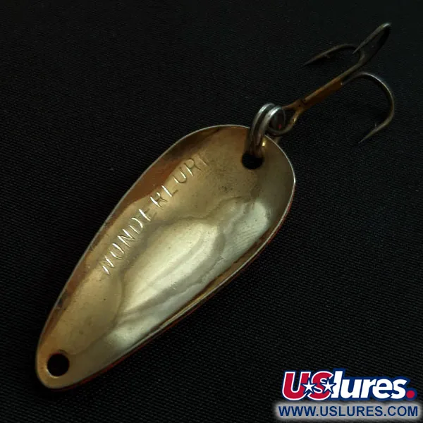 Vintage   Acme Wonderlure, 1/4oz gold/red UV fishing spoon #19176