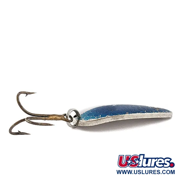 Vintage   Rocky Mountain minnow, 1/3oz nickel/blue fishing spoon #19179