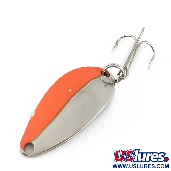 Vintage   Acme Little Cleo, 3/16oz nickel/orange fishing spoon #19181