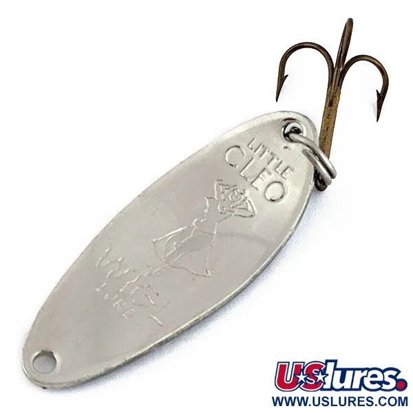 Vintage  Seneca Little Cleo (Hula Girl), 1/3oz nickel/blue fishing spoon #19206