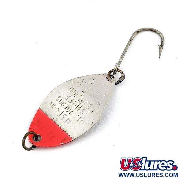 Vintage   Shoff's F.S.T. S-O​, 3/32oz nickel/red UV fishing spoon #19221