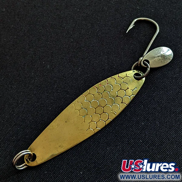 Vintage   Luhr Jensen Needlefish 2, 3/32oz gold fishing spoon #19223