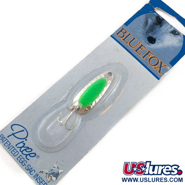   Blue Fox Pixee UV, 1/8oz nickel/green UV fishing spoon #19227