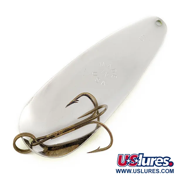 Vintage   Worth Chippewa Steel Spoon UV, 3/5oz Nickel/black/yellow UV fishing spoon #19232