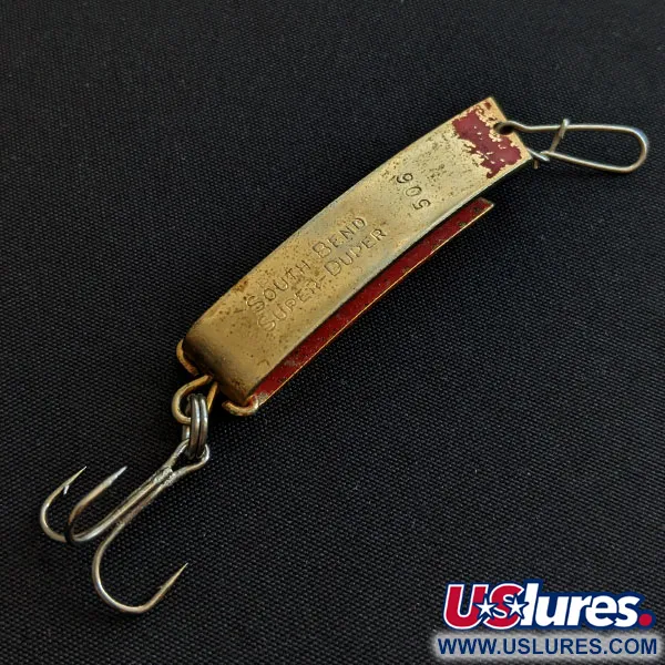 Vintage  South Bend Super-Duper 506 , 1/4oz gold fishing spoon #19243