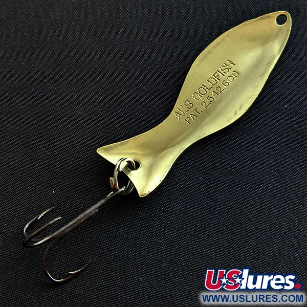 Vintage   Al's gold fish, 3/5oz gold fishing spoon #19244