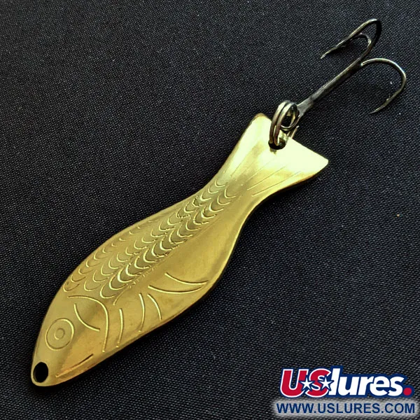 Vintage   Al's gold fish, 3/5oz gold fishing spoon #19244