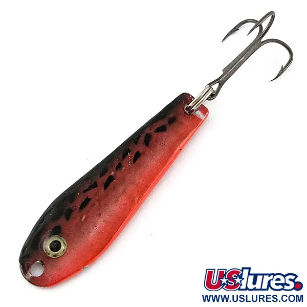 Vintage  Renosky Lures Renosky bloody jig spoon, 2/5oz red/black fishing spoon #20392