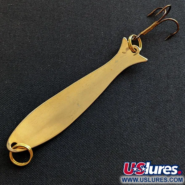 Vintage   Acme Flash-King Wobbler, 3/16oz gold fishing spoon #19251