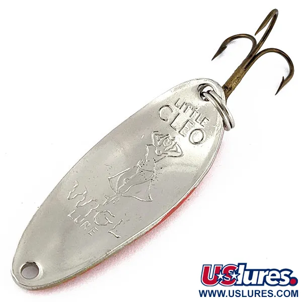 Vintage  Seneca Little Cleo (Hula Girl), 1/3oz nickel/orange fishing spoon #19272