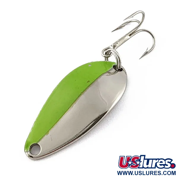 Vintage   Seneca Little Cleo, 3/16oz nickel/green fishing spoon #19273