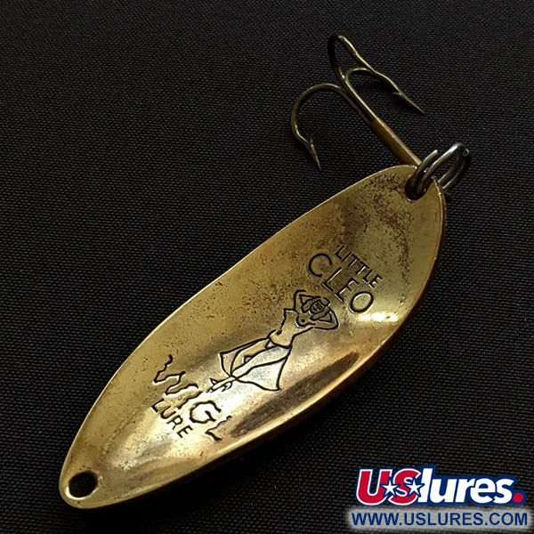Vintage  Seneca Little Cleo (Hula Girl), 1/2oz brass/red fishing spoon #19278