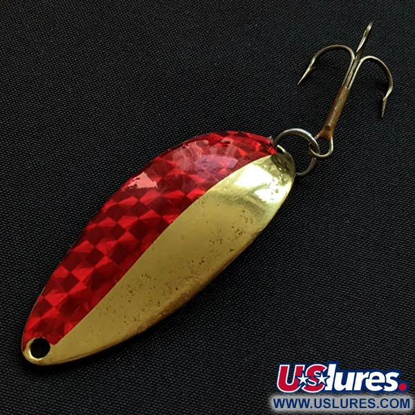 Vintage  Seneca Little Cleo (Hula Girl), 1/2oz brass/red fishing spoon #19278