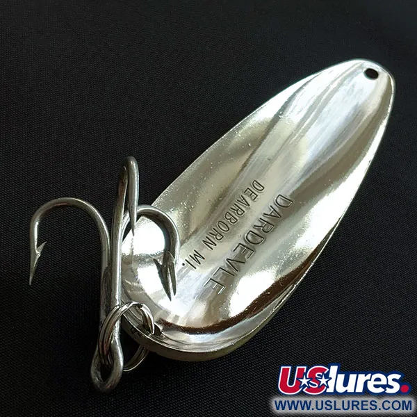 Vintage  Eppinger Rok’t Dardevle, 1 3/4oz Pearl fishing spoon #19292