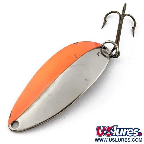 Vintage  Seneca Little Cleo (Hula Girl), 1/2oz nickel/orange/brass fishing spoon #19309