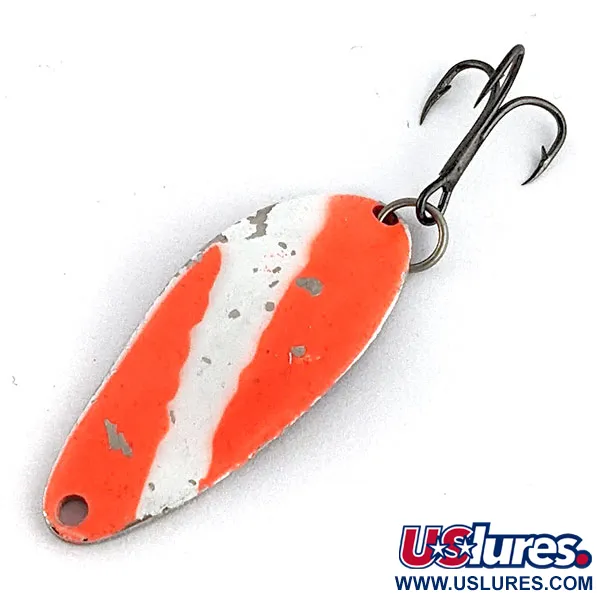 Vintage   Seneca Little Cleo, 1/4oz nickel/red/white fishing spoon #19324